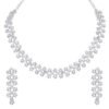 Atasi International White Stones/AD Diamond Necklace with Earrings auto draft